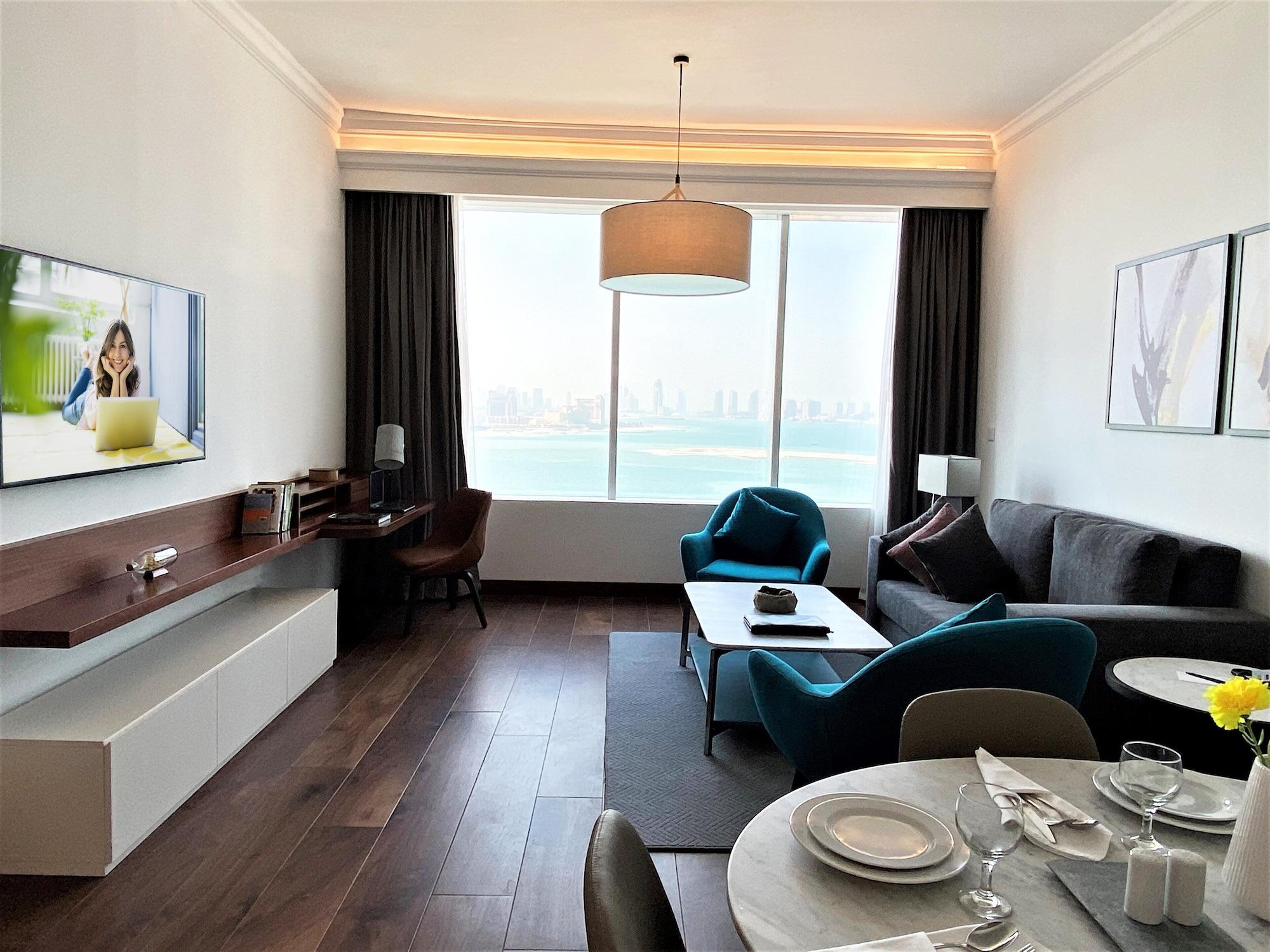 서머셋 웨스트 베이 도하 호텔 외부 사진 Living room